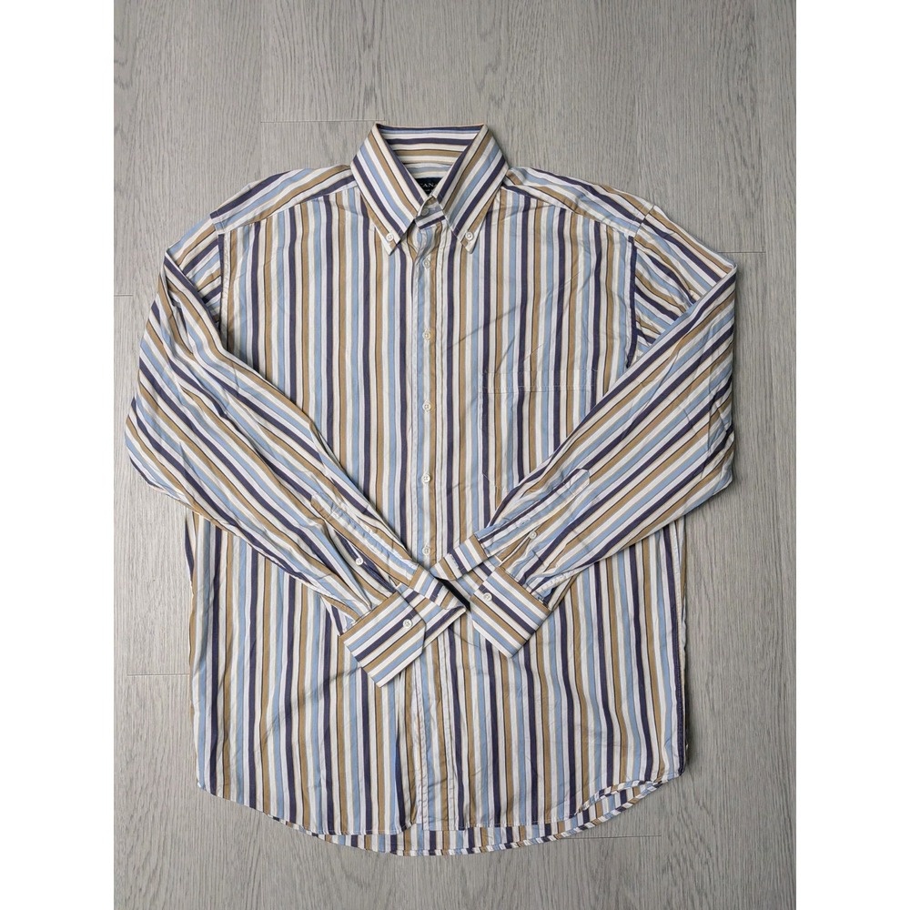 Men's Canali Dress Shirt - Size 42 (16 1/2) - Multi-Color Striped Long Sleeve...